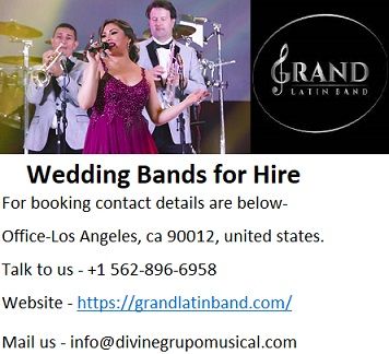 Wedding Bands for Hire by Grand Latin Band In Los Angeles.