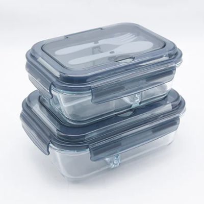 Lunch Box
The lunch box is composed of a lid and a glass bottom. The lid includes a fork and a spoon, unremovable side buckles and a silicone seal. The glass bottom has the divider for separating different food.
https://www.bestfulltech.com/Lunch-Box-container.html